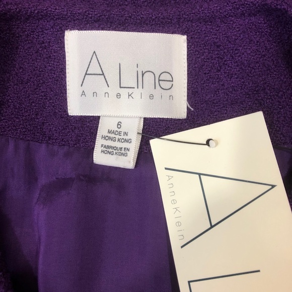 Anne Klein Wool Purple Button Down Blazer - Picture 4 of 4